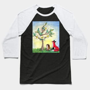 Fox, Bassett Hound, and Magnolia Tree Baseball T-Shirt